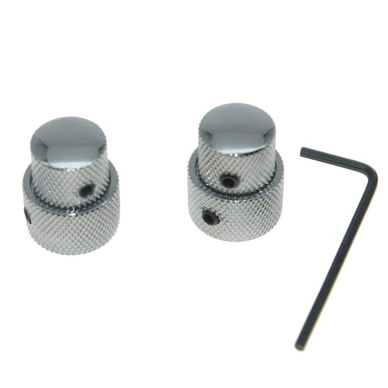 KAISH Pack of 2 Metal Dual Concentric Stacked Control Knobs Guitar Parts for Electric Guitar Bass Chrome - Image 4